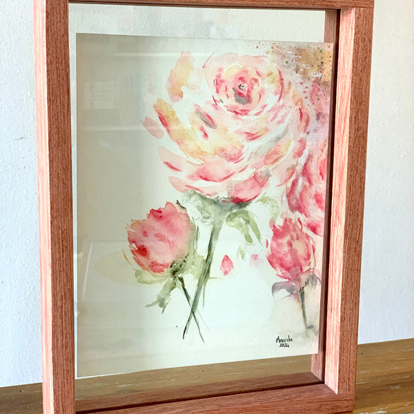 A4 Floating Frame, Rose Wood