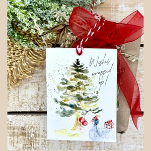 Xmas Watercolour Gift Tags - Set of 6