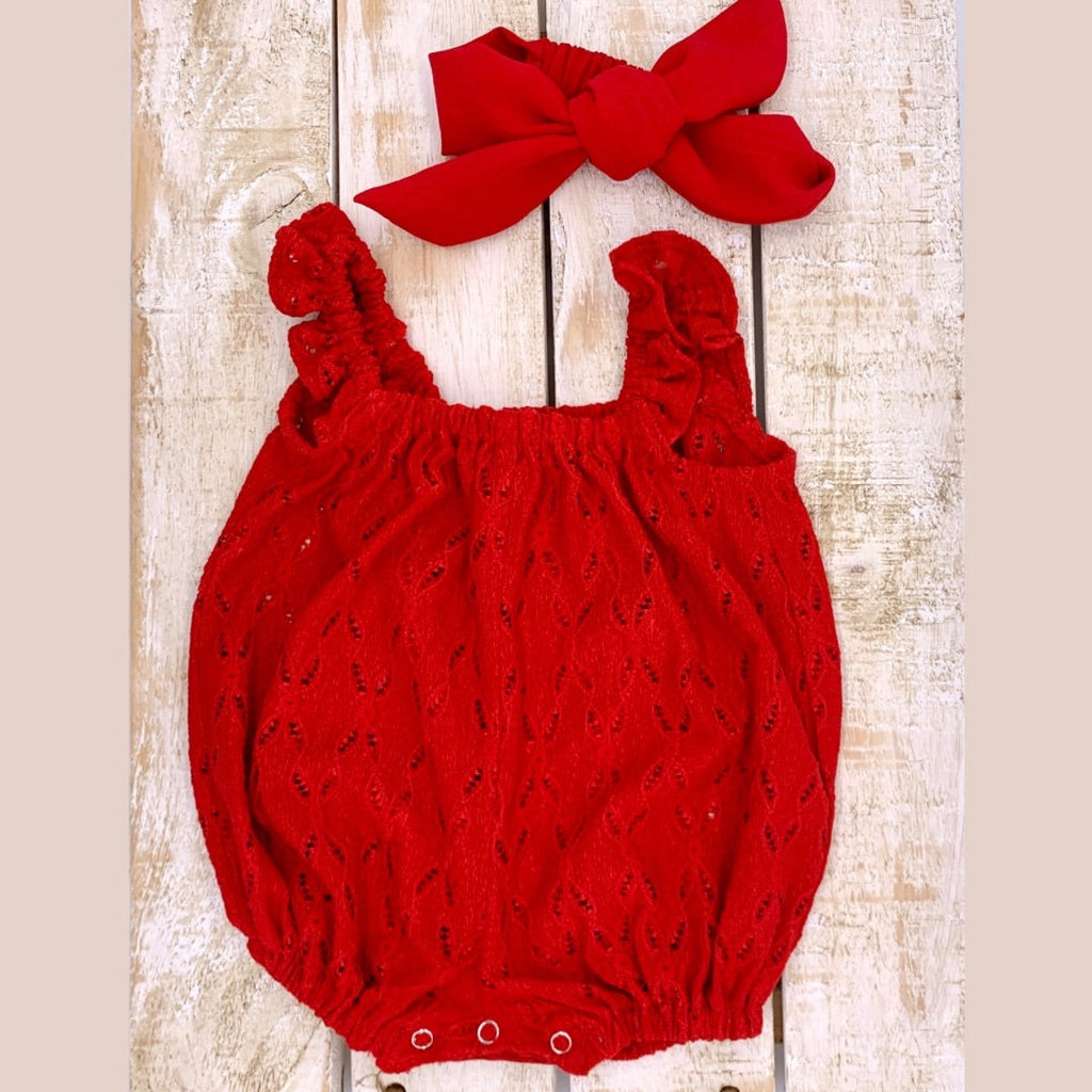 Red Romper with headband