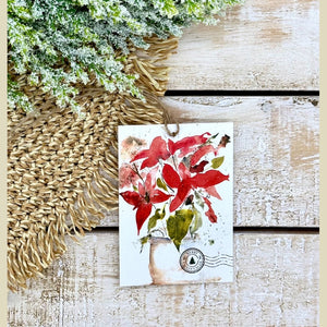Christmas Poinsettia Gift Tag (Single)