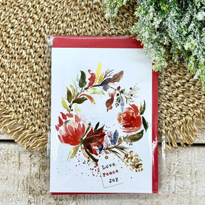Christmas Wreath Gift Card - Medium (A6)