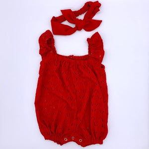 Red Romper with headband