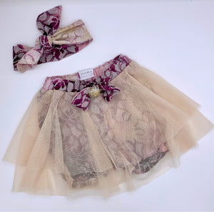 Bloomers - Lace skirt with headband, 18-24 Months