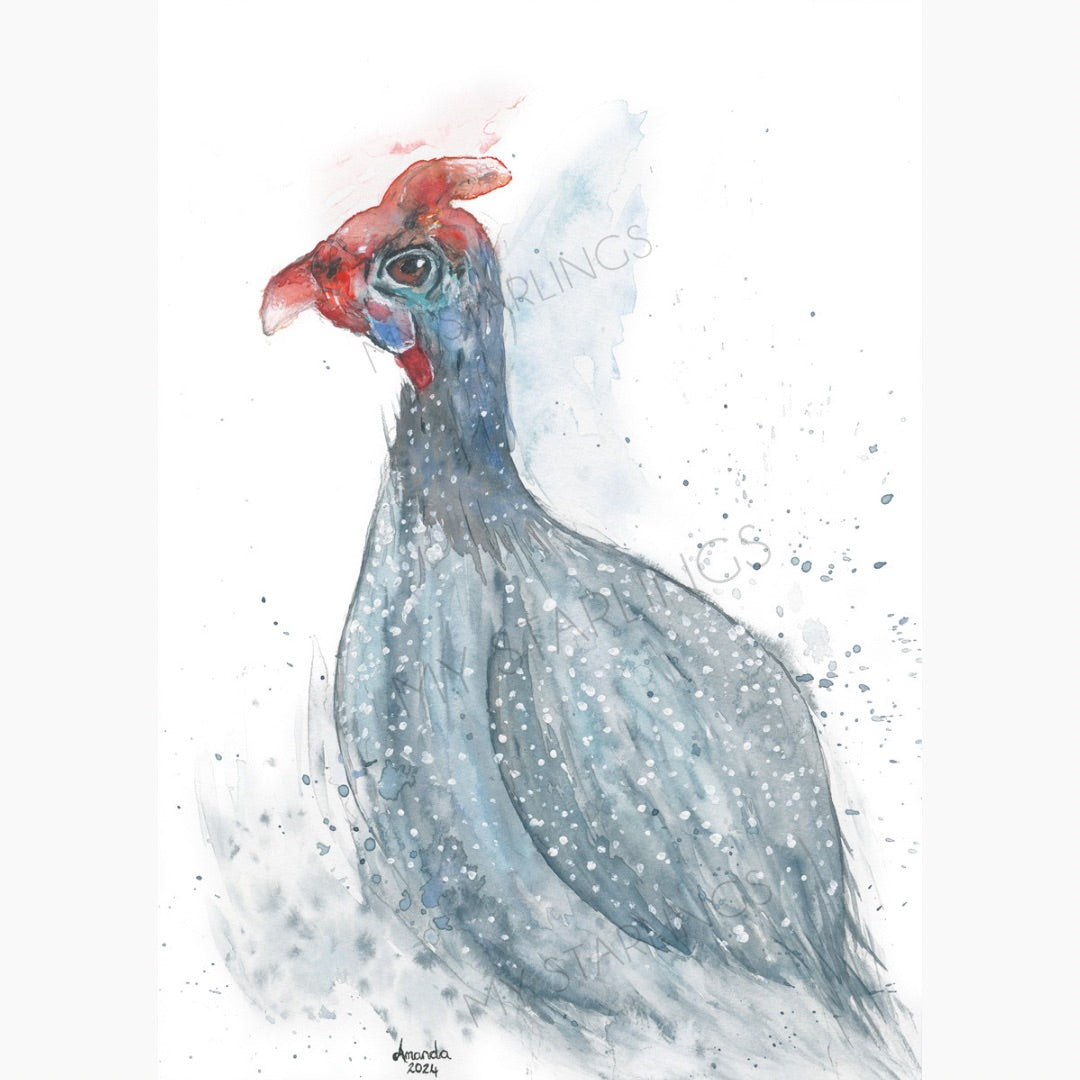 Feathers & Finesse: Guinea Fowl Artwork - Original