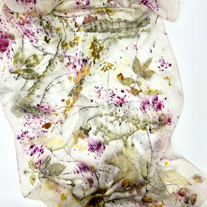 Valley of Life, 100% Pure Silk Scarf - Botanically printed