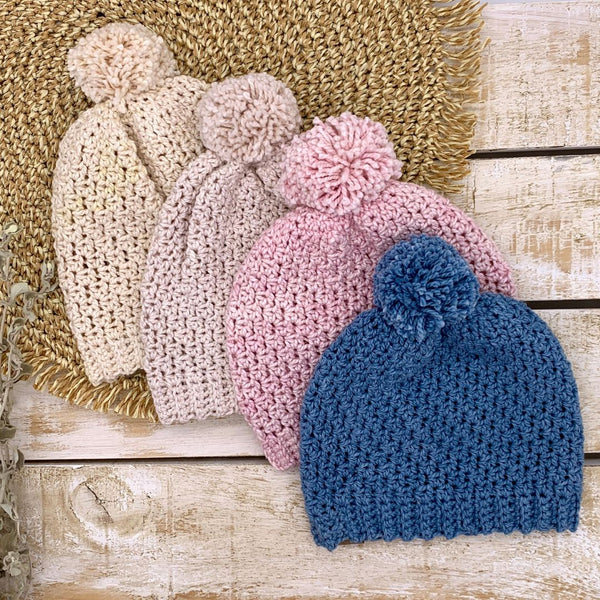Vintage Crocheted Beanie: 0-3 Months