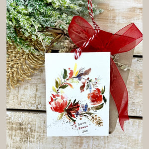 Xmas Watercolour Gift Tags - Set of 6