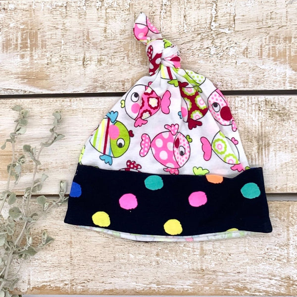 Top Knot Beanie: 0 - 3 Months