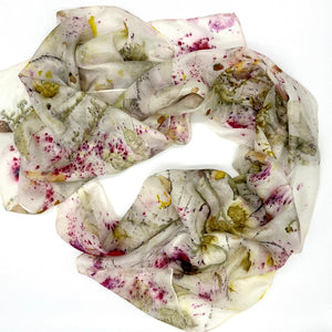 Valley of Life, 100% Pure Silk Scarf - Botanically printed