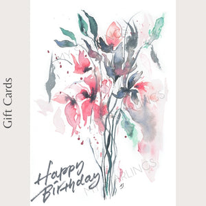 “Happy Birthday” Everlasting Lilies Gift Card - Medium (A6)