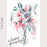 “Happy Birthday” Everlasting Lilies Gift Card - Small (A7)