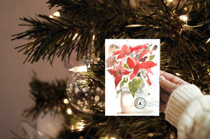 Christmas Poinsettia Gift Card - Medium (A6)