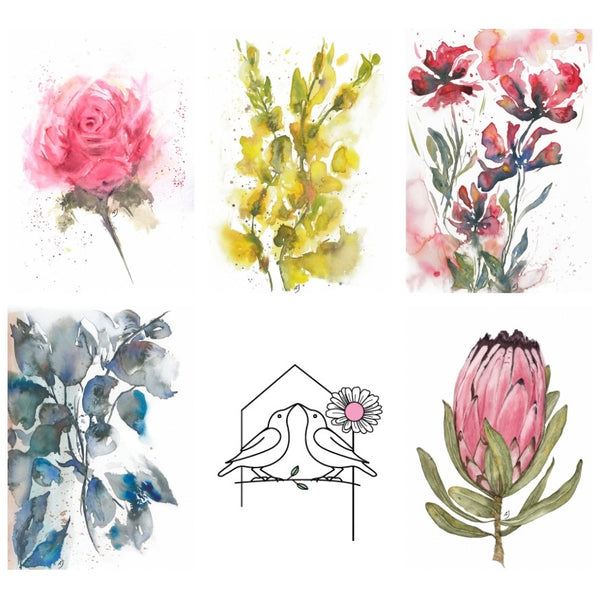 Floral Watercolour Gift Tags - Set of 5