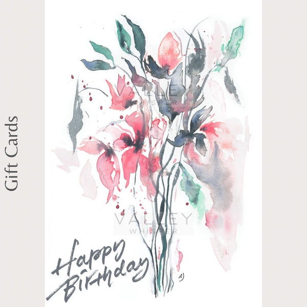 “Happy Birthday” Everlasting Lilies Gift Card - Medium (A6)