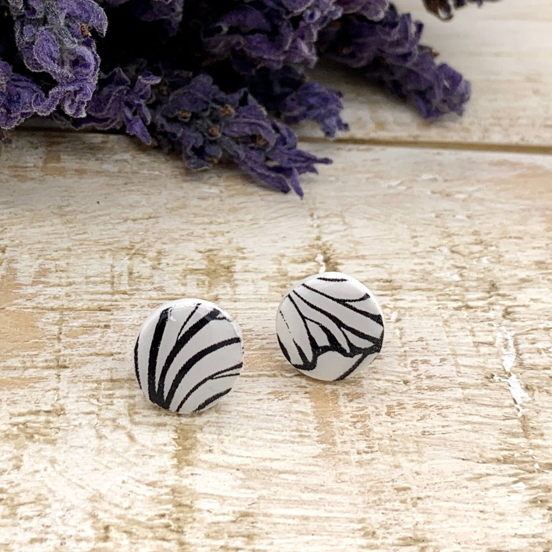 Earrings, Zebra Stud