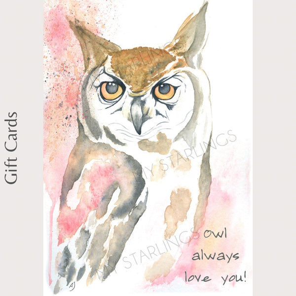 “Owl always love you” Gift Card - Medium (A6)