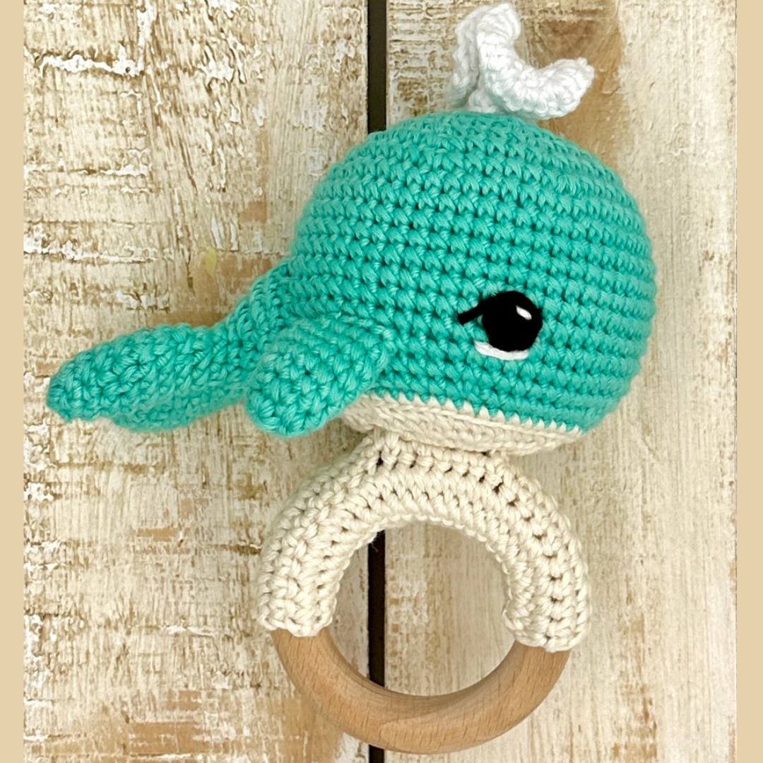 Whale crochet teether ring (Colour options TBA)