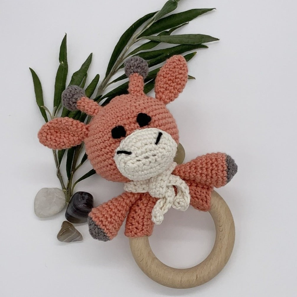 Giraffe crochet teether ring - Colour options TBA