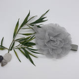 Baby girl headband - grey flower