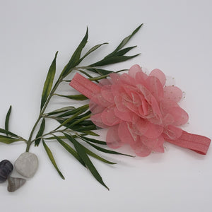 Baby girl headband - coral flower