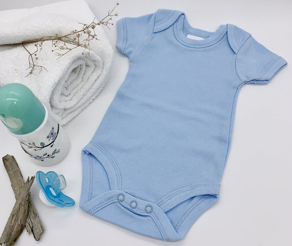 Blue body vest - short sleeve, 0-3 Months