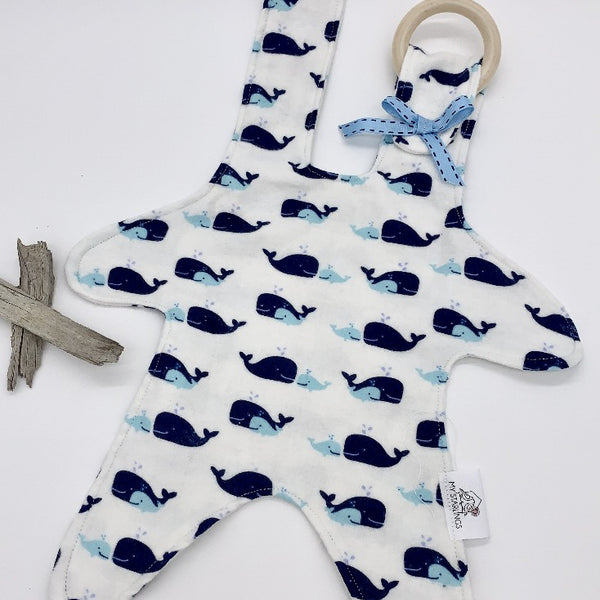 Teether lappie - Whale with baby