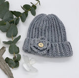 Crocheted beanie: 0-3 Months