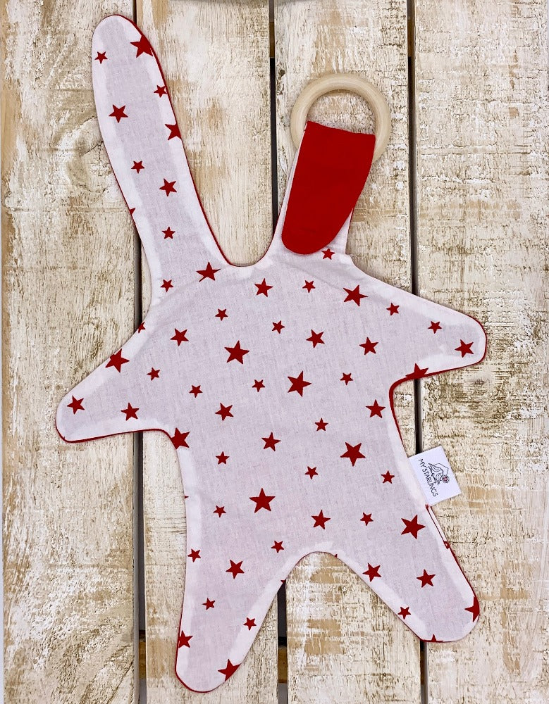 Hus teether lappie - Red stars