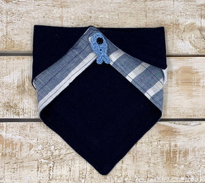 Organic cotton baby bib - Blue