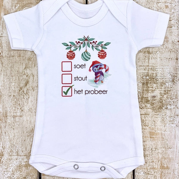 Xmas baby vest - Soet, Stout - short sleeve, 0-3 Months