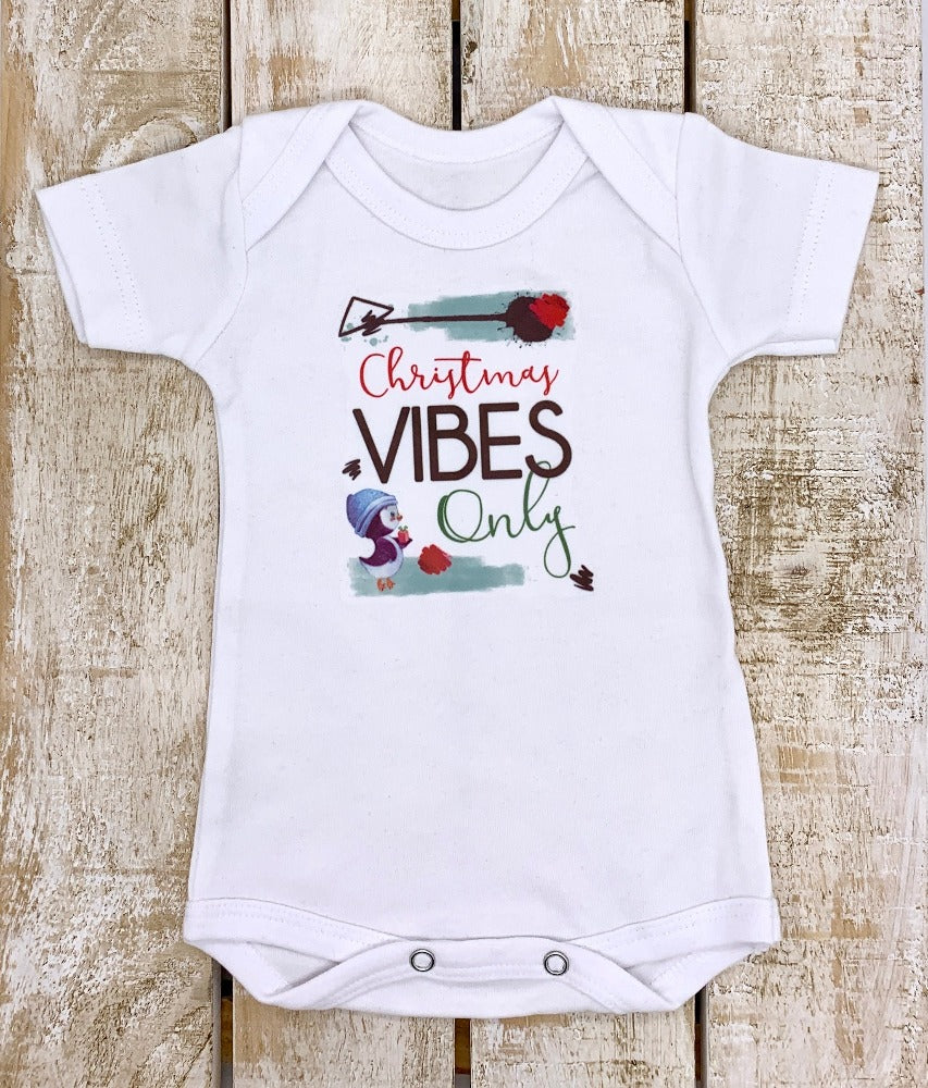 Xmas Vibes baby vest - short sleeve, 0-3 Months