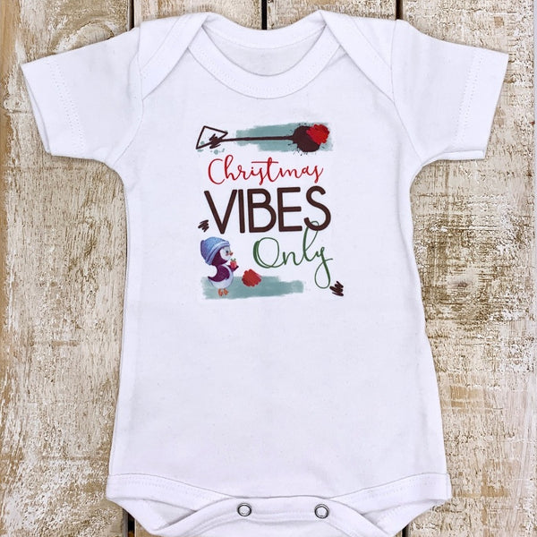 Xmas Vibes baby vest - short sleeve, 0-3 Months