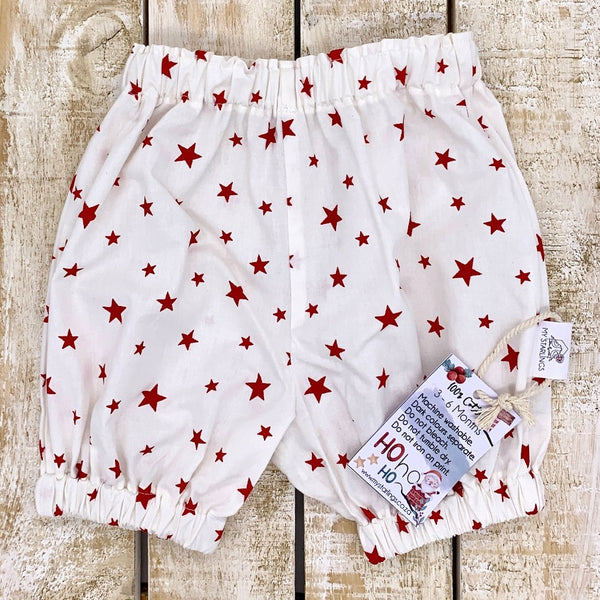 Baby Shorts - Red stars, 3-6 Months