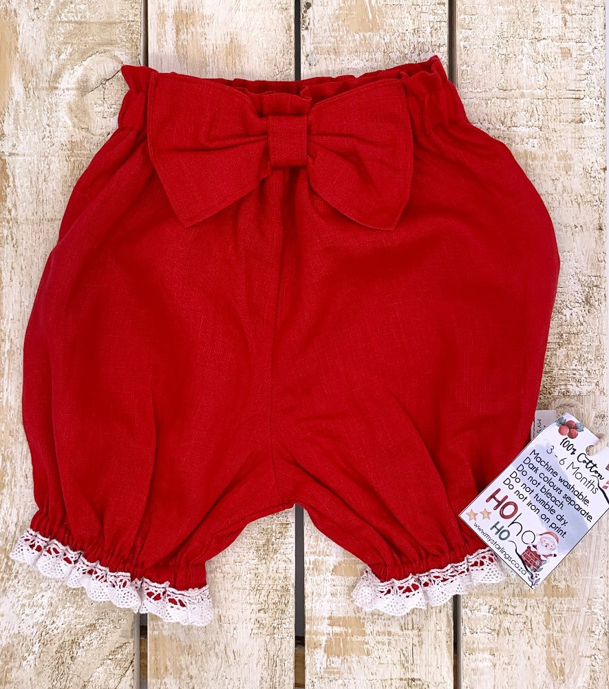 Baby Shorts - Red, 3-6 Months
