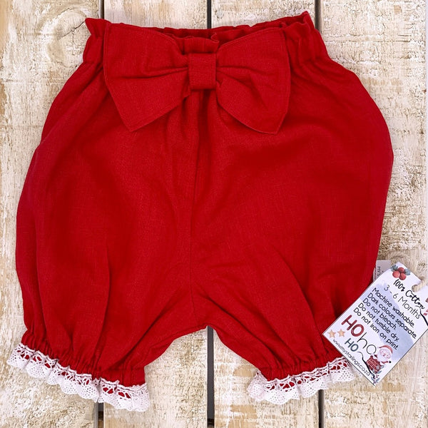 Baby Shorts - Red, 3-6 Months