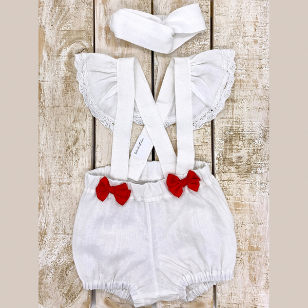 Linen suspender: 0 - 3 Months