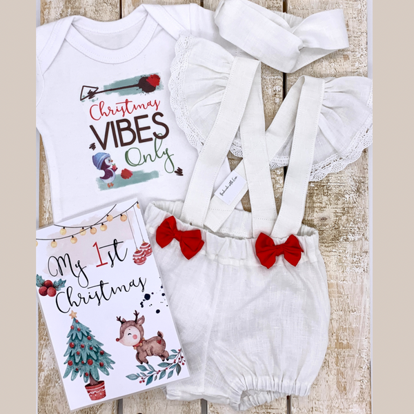 Xmas suspender pre-packed box, 0-3 Months