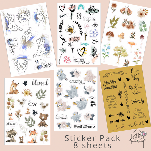 Sticker variety pack - 8 x A5 sheets