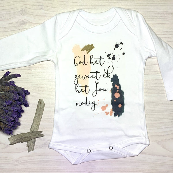 Long sleeve vest, 0-3 Months, God het geweet ek het jou nodig