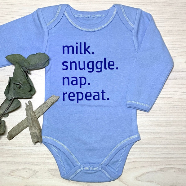 Printed baby vest - long sleeve, 0-3 Months