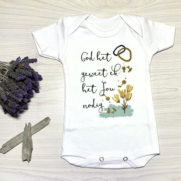 Short sleeve vest, 3-6 Months, God het geweet ek het jou nodig