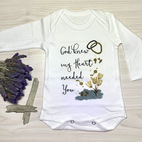 Long sleeve vest, 0-3 Months, God knew my heart needed you