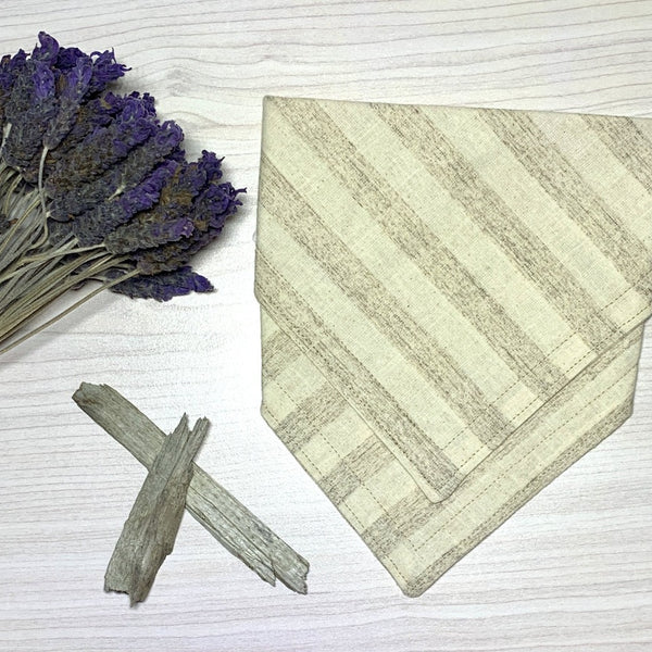 Organic cotton baby bib - Beige stripes