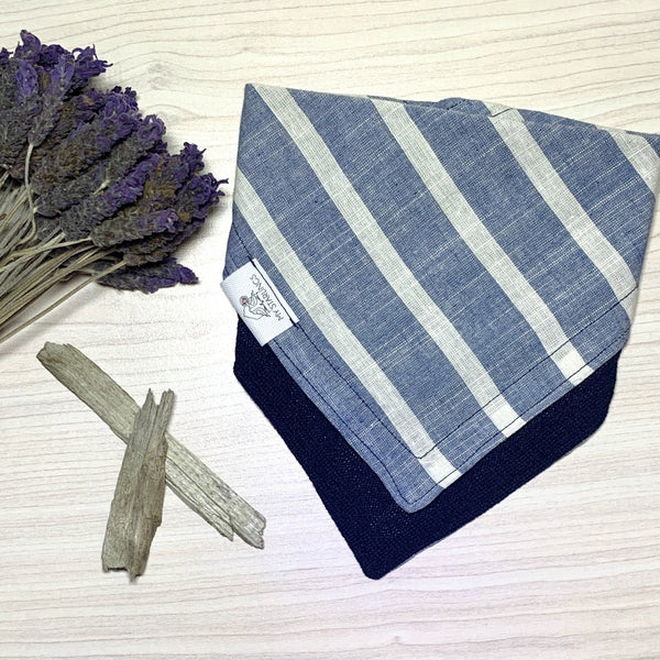 Organic cotton baby bib - Blue stripes