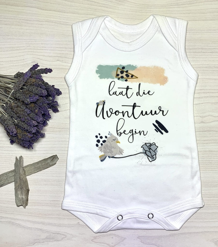 Sleeveless vest, 0-3 Months, Laat die avontuur begin