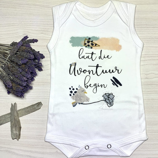 Sleeveless vest, 0-3 Months, Laat die avontuur begin