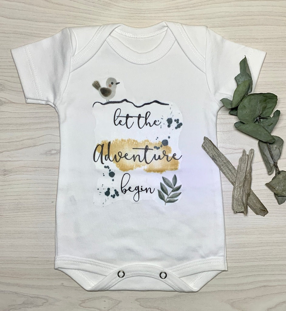 Short sleeve Vest - 0-3 Months, Let the adventure begin