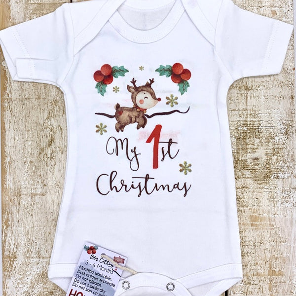 1st Xmas vest - short sleeve, 3-6 Months