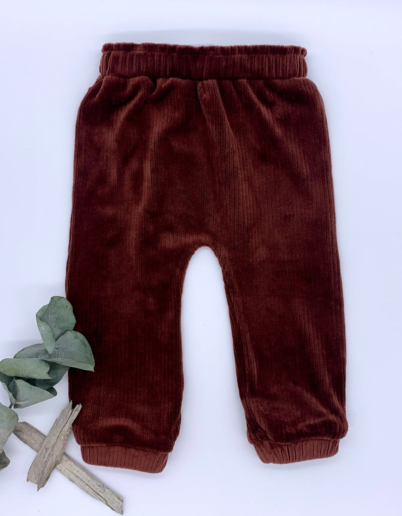 Baby velour rib pants: 3-6 Months