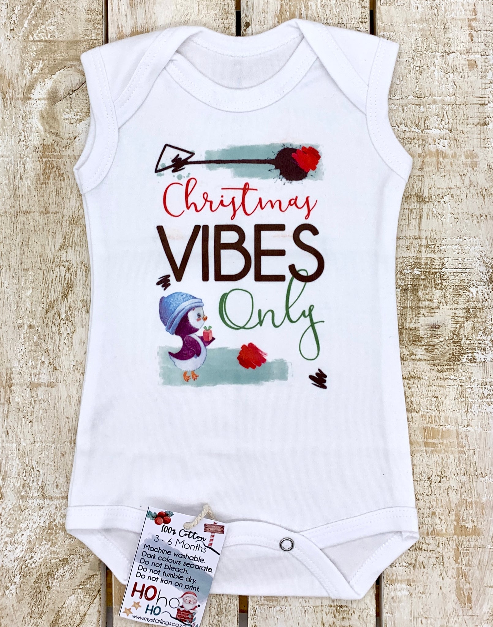 Xmas Vibes vest - sleeveless, 3-6 Months